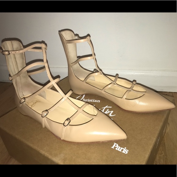 Christian Louboutin Shoes - Christian Louboutin- Beige Leather Gladiator